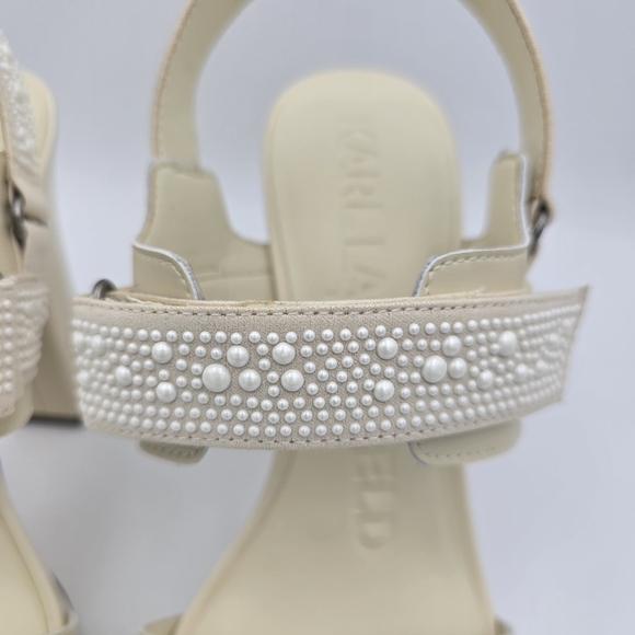 NWOT Karl Lagerfeld Paris Alessia Pearl Platform Sandals, Women's 10 - Picture 5 of 16